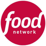 Food Network logo with white text on a red circle, perfect for a bakery or restaurant theme.